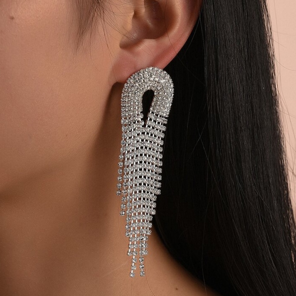 rhinestone drop earrings